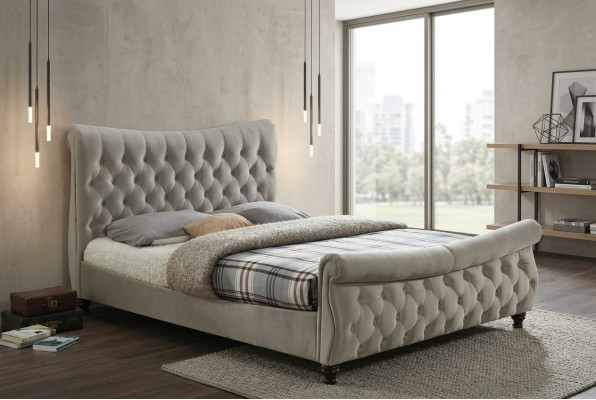 Black Chesterfield Hotel Double Bed Bedroom Upholstery Luxury Furniture