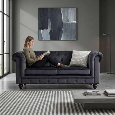 Sofa Luxury Textile Chesterfield Couch Sofas Upholstery 2-Seater Double Seater