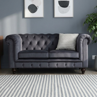Sofa Luxury Textile Chesterfield Couch Sofas Upholstery 2-Seater Double Seater