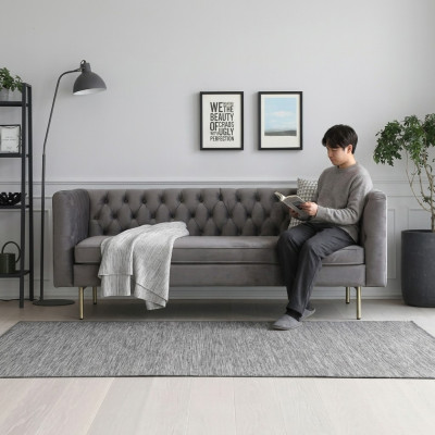 Luxury Textile Chesterfield Sofa Upholstered 3-Seater Italian Furniture