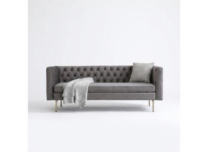 Luxury Textile Chesterfield Sofa Upholstered 3-Seater Italian Furniture