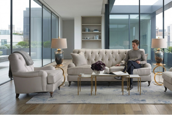 Chesterfield Luxury Sofa Couch Upholstery Seat Fabric Suite 3+1 Seater Sofas