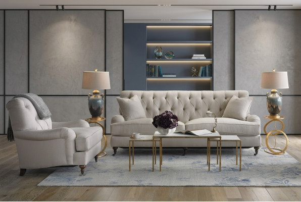 Chesterfield Luxury Sofa Couch Upholstery Seat Fabric Suite 3+1 Seater Sofas