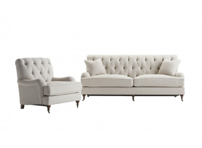 Chesterfield Luxury Sofa Couch Upholstery Seat Fabric Suite 3+1 Seater Sofas