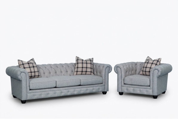 Chesterfield Sofa Set Sofa Couch Upholstery 3+1 Seater Leather Couches Fabric New