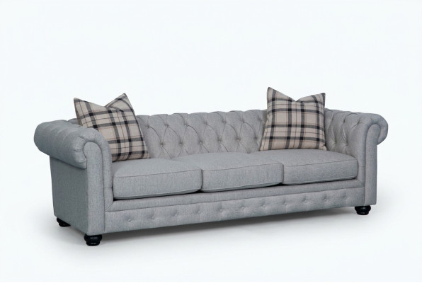 Chesterfield 3-seater sofa fabric sofa couch upholstery seat suite 3-seater sofas new