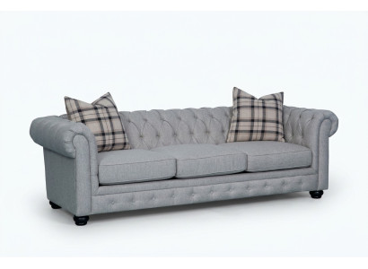 Chesterfield 3-seater sofa fabric sofa couch upholstery seat suite 3-seater sofas new