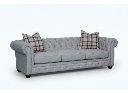 Chesterfield 3-seater sofa fabric sofa couch upholstery seat suite 3-seater sofas new