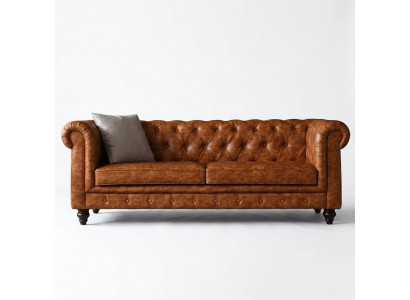 Chesterfield Leather Upholstered Design Sofa Luxury Couch Classic Sofa 3 Seater New