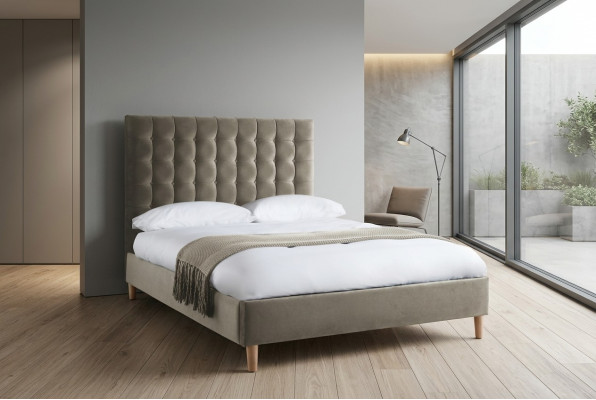 Gray luxury Chesterfield double bed upholstered bed bedroom bed