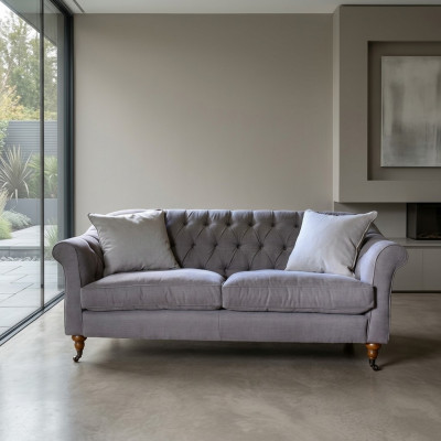 Chesterfield 3-seater sofa fabric sofa couch upholstered seat suite 3-seater sofas new