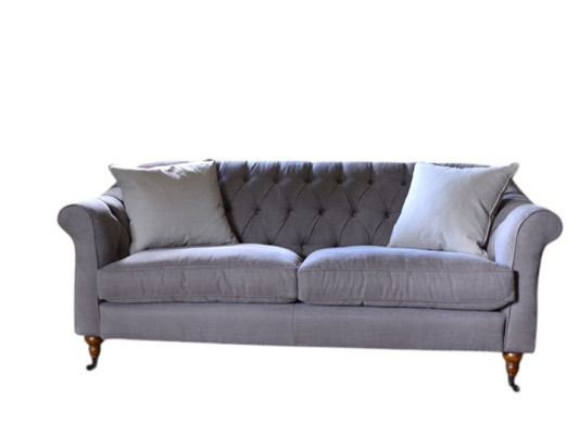 Chesterfield 3-seater sofa fabric sofa couch upholstered seat suite 3-seater sofas new