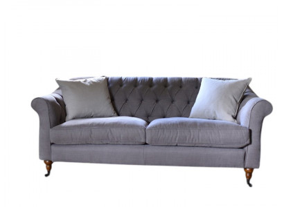 Chesterfield 3-seater sofa fabric sofa couch upholstered seat suite 3-seater sofas new