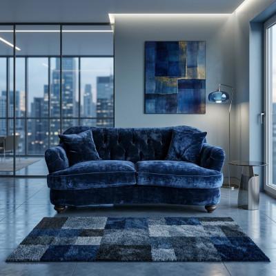 Sofa Luxury Textile Chesterfield Couch Sofas Upholstery 3-Seater Couches Fabric New