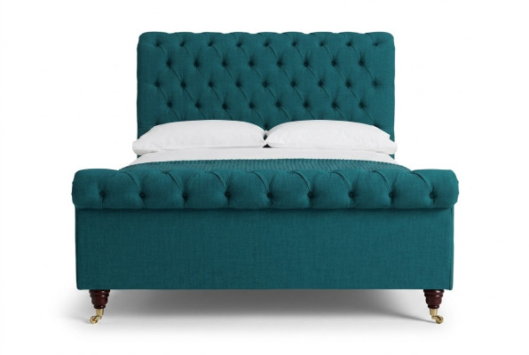 Turquoise Chesterfield double bed designer bedroom upholstered beds