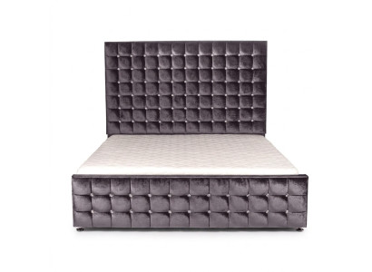 Designer black Chesterfield bed with crystal stones luxury furniture