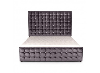 Designer black Chesterfield bed with crystal stones luxury furniture