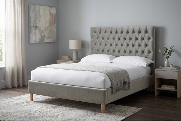 Chesterfield Design Upholstered English Black 140/160/180x200 Beds Double Bed