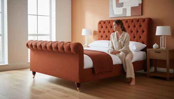 Chesterfield red bed stylish Chesterfield double bed designer furniture