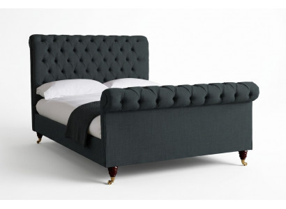 Chesterfield Design Upholstered English Double Bed Black 140/160/180x200 Beds