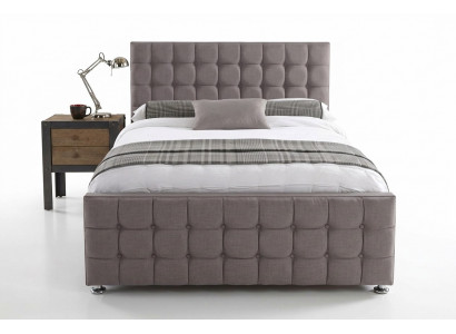 English gray Chesterfield double bed designer bedroom beds