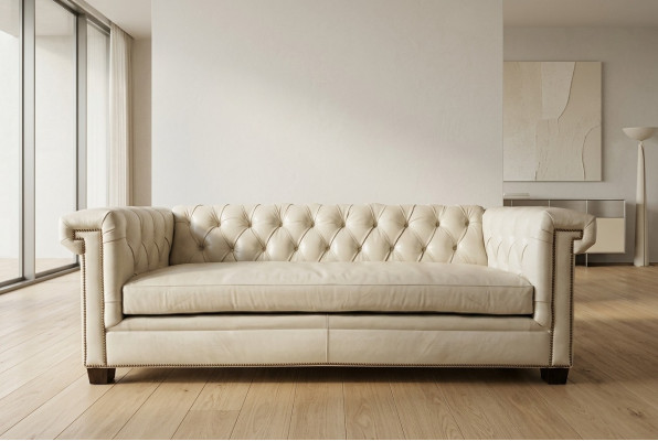 Chesterfield Luxury Sofa Upholstered Seat Leather Suite 3-2-1 Seater Couches