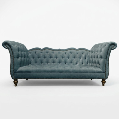 English luxury sofa Chesterfield colorful textile couch turquoise blue green couches