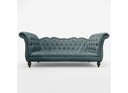 English luxury sofa Chesterfield colorful textile couch turquoise blue green couches