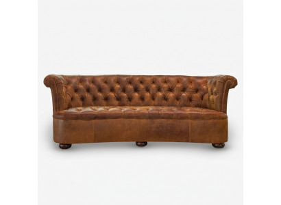 Chesterfield Leather Upholstered Design Sofa Luxury Couch Classic Sofa 3-Seater New