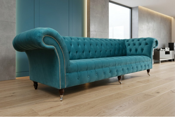 Chesterfield Couch XXL big sofa couches velvet leather textile upholstery sofas 4-seater