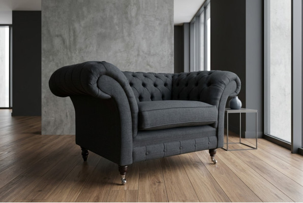 Couch Upholstery Design Sofa Black Black 1.5-seater Seat Sofas Furniture Chesterfield