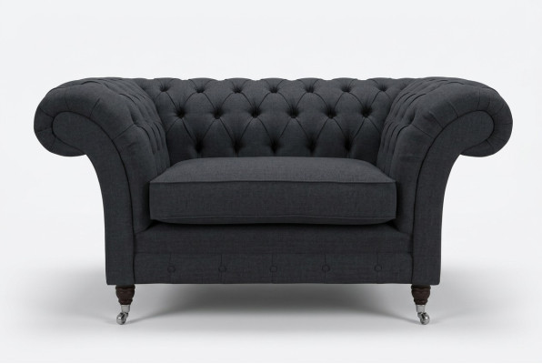 Couch Upholstery Design Sofa Black Black 1.5-seater Seat Sofas Furniture Chesterfield