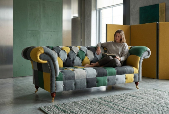 Three-seater couch upholstery design sofa 3-seater seating sofas room furniture green modern