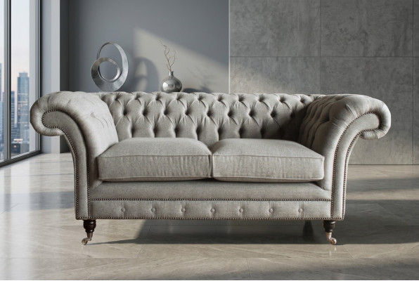 Sofa Couch Upholstery Design Seat Sofas Room Furniture Leather 2-seater Modern Gray Fabric
