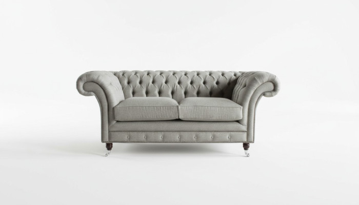 Sofa Couch Upholstery Design Seat Sofas Room Furniture Leather 2-seater Modern Gray Fabric