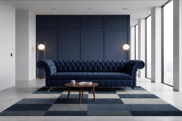 Chesterfield Sofa Velvet Four-Seater Design Sofas Upholstered Couches Couch Velvet 265cm