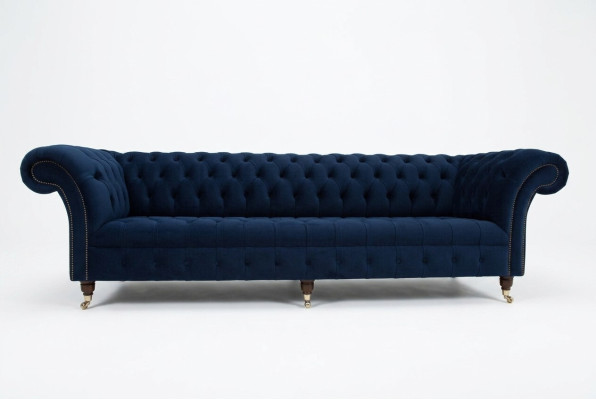 Chesterfield Sofa Velvet Four-Seater Design Sofas Upholstered Couches Couch Velvet 265cm