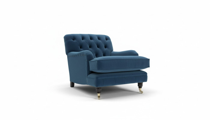 Armchair Design Couch Sofa Relax Textile Lounge Club Upholstery Seat Luxury Blue New