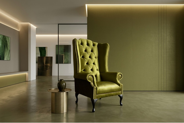 Lounge wing chair club designer furniture television sofa chair velvet upholstery seat new