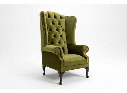 Lounge wing chair club designer furniture television sofa chair velvet upholstery seat new