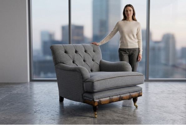 Lounge ear armchair club designer furniture TV sofa chair velvet upholstery seat new