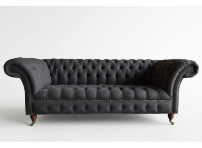 Gray Chesterfield Three-Seater Luxury Living Room Sofa