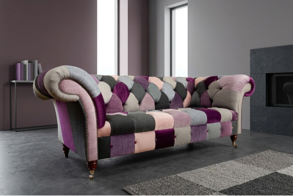 Chesterfield Sofa 3-Seater Upholstered Designer Couches Sofas Set Three-Seater