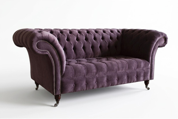 Sofa 2-seater Chesterfield design relax sofas upholstered modern couches purple new