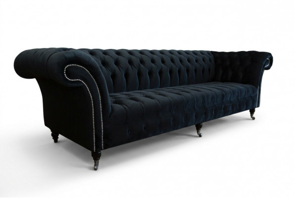 Black Modern Four-Seater Luxury 4-Seater Living Room Sofa