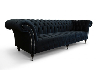 Black Modern Four-Seater Luxury 4-Seater Living Room Sofa