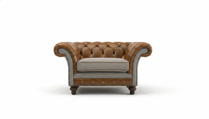 Chesterfield Design Fabric Couch Chair 1.5 Seater Upholstery Sofas Lounge New Club