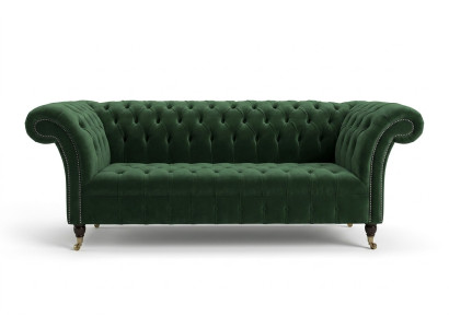 Classic Chesterfield Design Couch 3-seater Sofa Velvet Leather big green new
