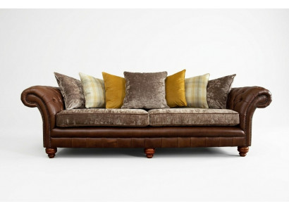 Classic Chesterfield Sofa 4 Seater Sofas Couches Leather Brown Design Upholstery