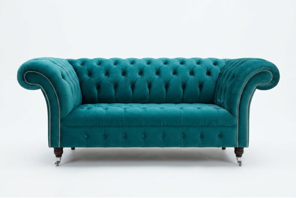 Chesterfield velvet sofa couch upholstery 2-seater cushion faux sofas couches new